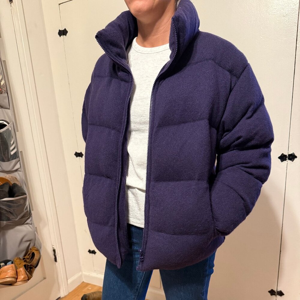 NAKEDCASHMERE Puffer Jacket – XS – 100% Cashmere – Deep Plum/Purple